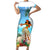 Personalised Hawaii Hula Girl Family Matching Short Sleeve Bodycon Dress and Hawaiian Shirt Honolulu Festival LT7 Mom's Dress Art - Polynesian Pride