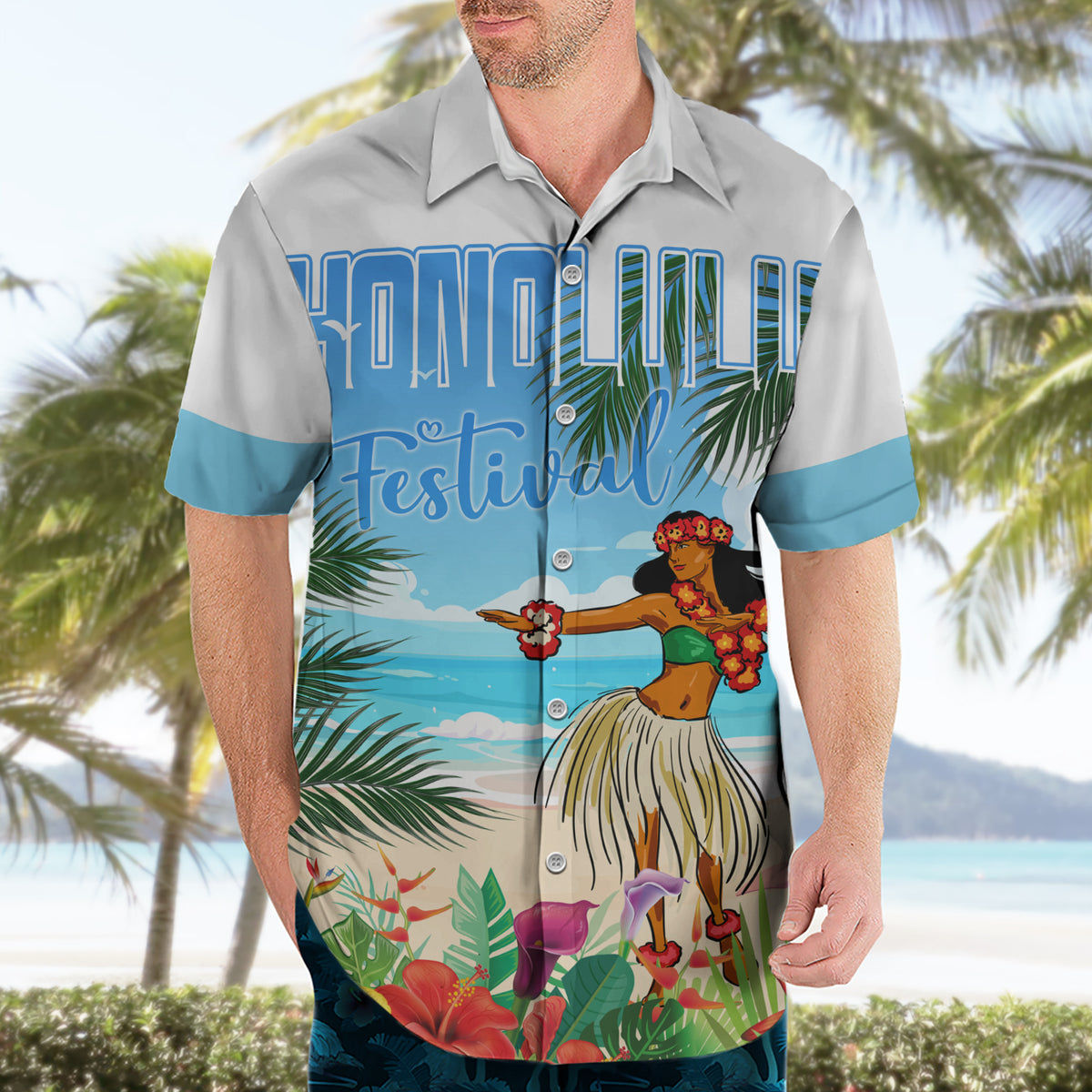 Personalised Hawaii Hula Girl Hawaiian Shirt Honolulu Festival LT7 - Polynesian Pride