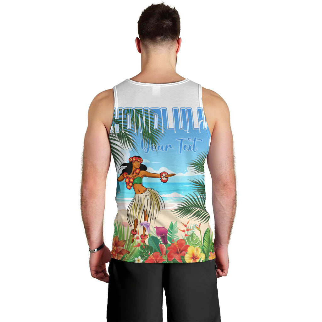 Personalised Hawaii Hula Girl Men Tank Top Honolulu Festival LT7 - Polynesian Pride
