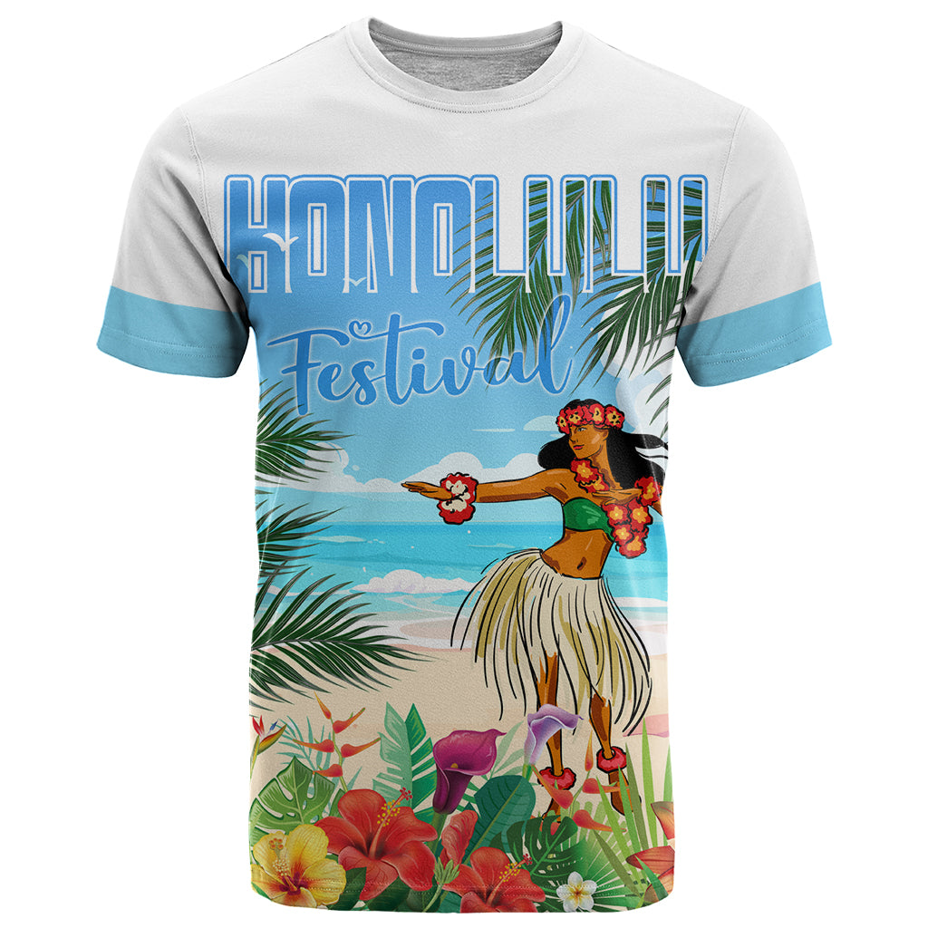 Personalised Hawaii Hula Girl T Shirt Honolulu Festival LT7 Art - Polynesian Pride