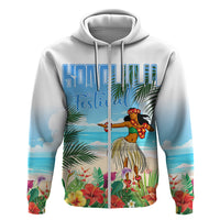 Personalised Hawaii Hula Girl Zip Hoodie Honolulu Festival LT7 Zip Hoodie Art - Polynesian Pride