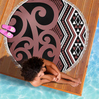 Maori Taniko Patterns Beach Blanket Brown Patiki Motifs Mix Whakairo Ngaru LT7 - Polynesian Pride
