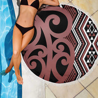 Maori Taniko Patterns Beach Blanket Brown Patiki Motifs Mix Whakairo Ngaru LT7 - Polynesian Pride