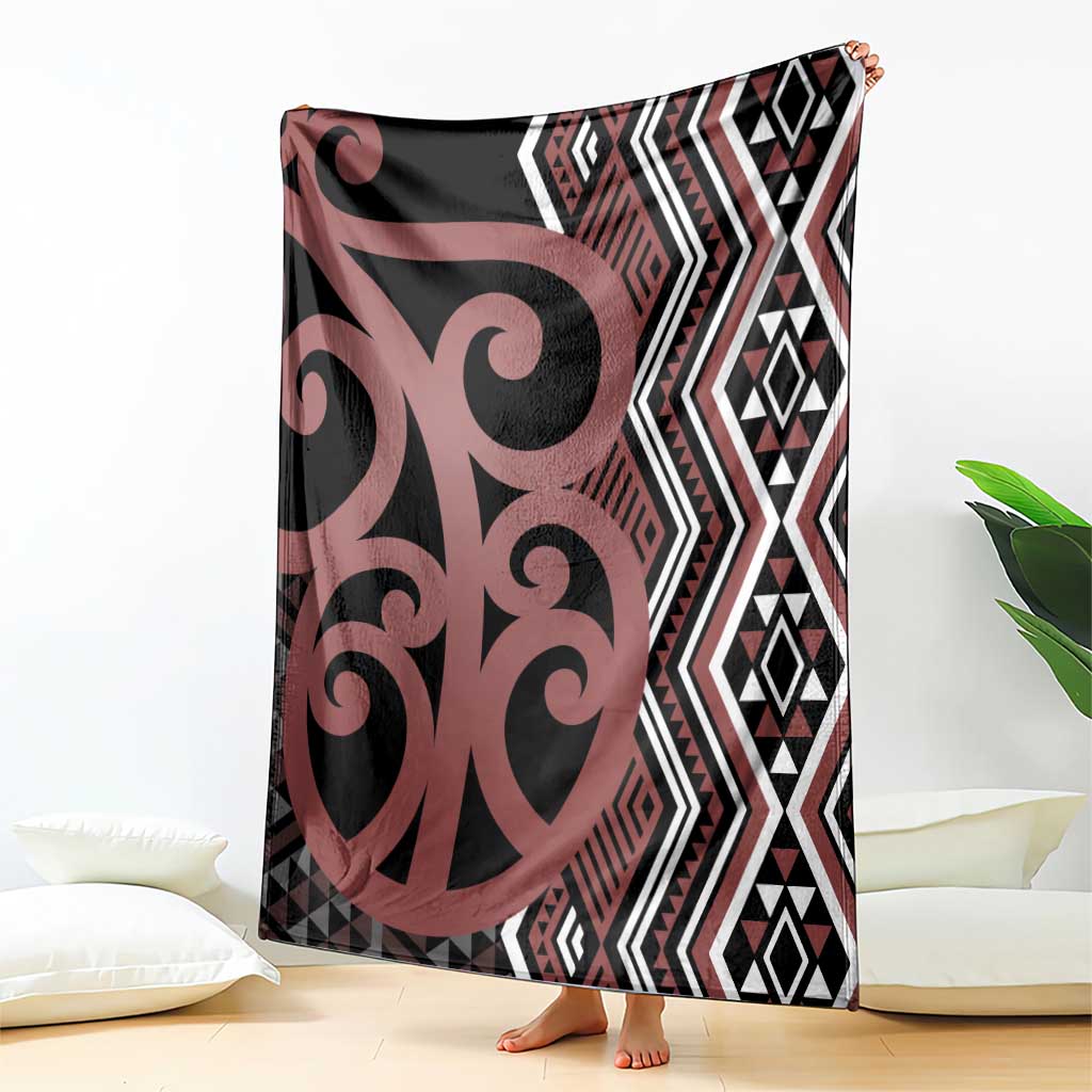 Maori Taniko Patterns Blanket Brown Patiki Motifs Mix Whakairo Ngaru LT7 - Polynesian Pride