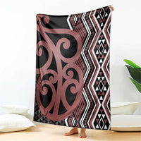 Maori Taniko Patterns Blanket Brown Patiki Motifs Mix Whakairo Ngaru LT7 - Polynesian Pride