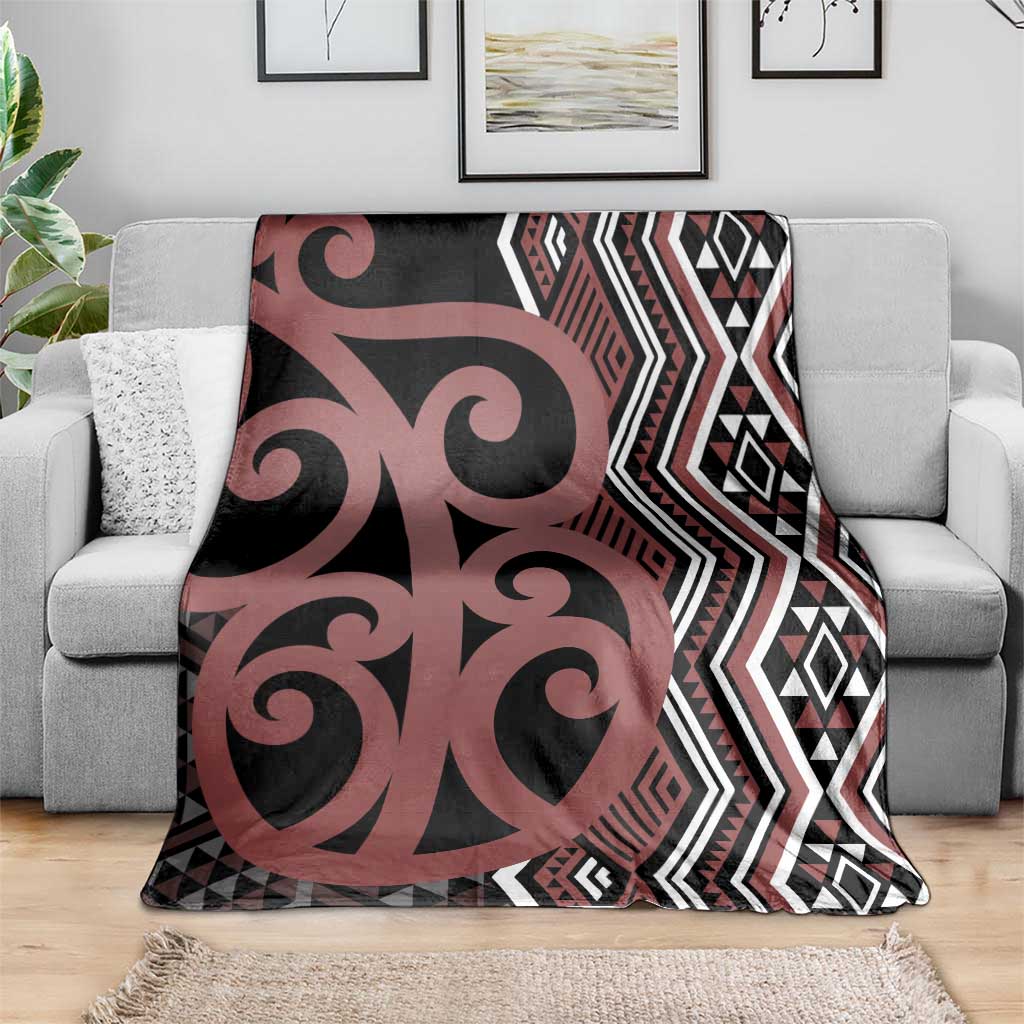 Maori Taniko Patterns Blanket Brown Patiki Motifs Mix Whakairo Ngaru LT7 - Polynesian Pride