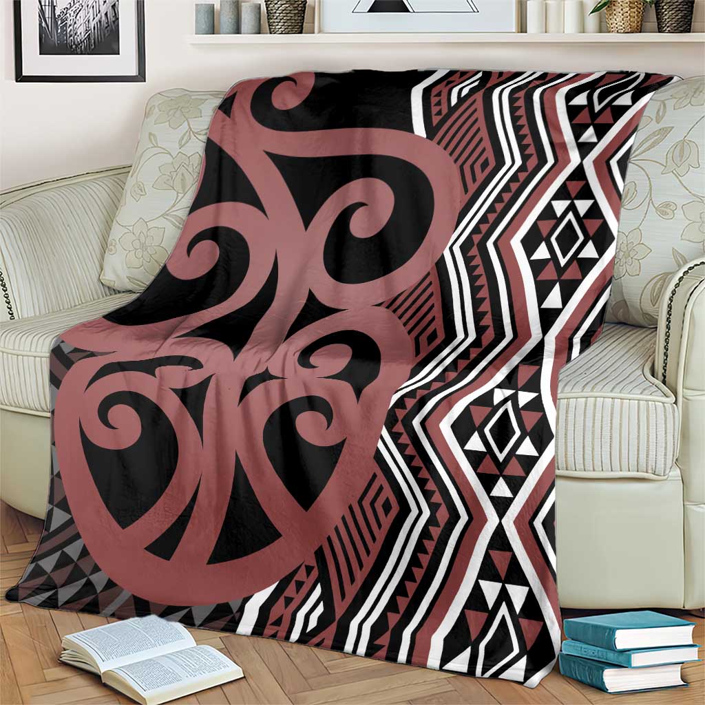 Maori Taniko Patterns Blanket Brown Patiki Motifs Mix Whakairo Ngaru LT7 - Polynesian Pride