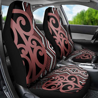 Maori Taniko Patterns Car Seat Cover Brown Patiki Motifs Mix Whakairo Ngaru