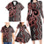 Maori Taniko Patterns Family Matching Long Sleeve Bodycon Dress and Hawaiian Shirt Brown Patiki Motifs Mix Whakairo Ngaru