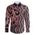 Maori Taniko Patterns Family Matching Off Shoulder Maxi Dress and Hawaiian Shirt Brown Patiki Motifs Mix Whakairo Ngaru