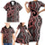 Maori Taniko Patterns Family Matching Short Sleeve Bodycon Dress and Hawaiian Shirt Brown Patiki Motifs Mix Whakairo Ngaru