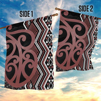 Maori Taniko Patterns Garden Flag Brown Patiki Motifs Mix Whakairo Ngaru LT7 - Polynesian Pride