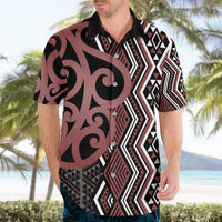 Maori Taniko Patterns Hawaiian Shirt Brown Patiki Motifs Mix Whakairo Ngaru LT7 - Polynesian Pride