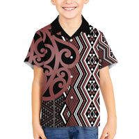Maori Taniko Patterns Hawaiian Shirt Brown Patiki Motifs Mix Whakairo Ngaru LT7 - Polynesian Pride