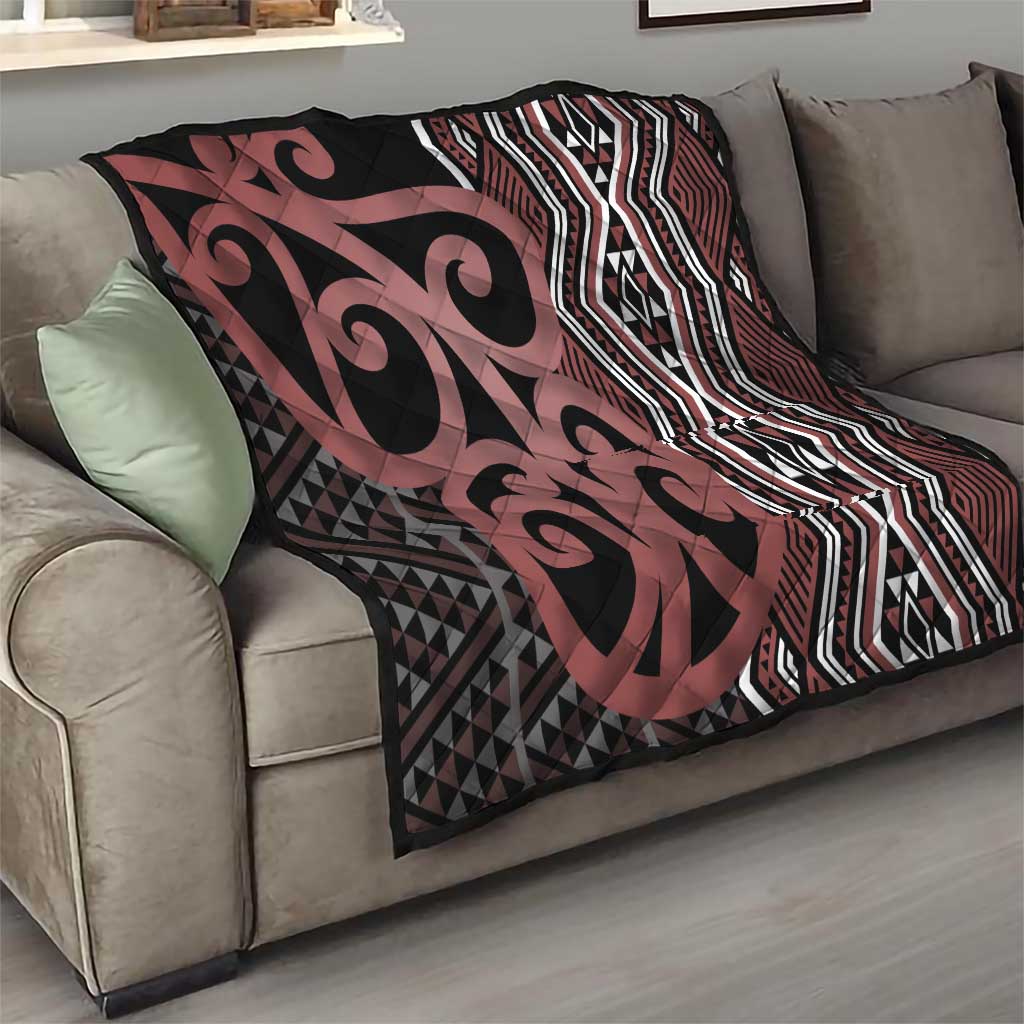 Maori Taniko Patterns Quilt Brown Patiki Motifs Mix Whakairo Ngaru