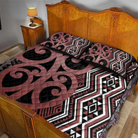 Maori Taniko Patterns Quilt Bed Set Brown Patiki Motifs Mix Whakairo Ngaru LT7 - Polynesian Pride