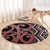 Maori Taniko Patterns Round Carpet Brown Patiki Motifs Mix Whakairo Ngaru