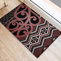 Maori Taniko Patterns Rubber Doormat Brown Patiki Motifs Mix Whakairo Ngaru LT7 - Polynesian Pride