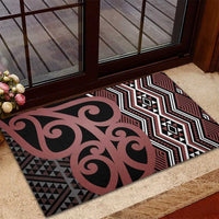 Maori Taniko Patterns Rubber Doormat Brown Patiki Motifs Mix Whakairo Ngaru LT7 - Polynesian Pride