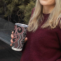Maori Taniko Patterns Tumbler Cup Brown Patiki Motifs Mix Whakairo Ngaru LT7 - Polynesian Pride