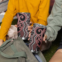 Maori Taniko Patterns Tumbler Cup Brown Patiki Motifs Mix Whakairo Ngaru LT7 - Polynesian Pride