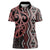 Maori Taniko Patterns Women Polo Shirt Brown Patiki Motifs Mix Whakairo Ngaru