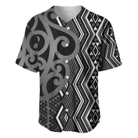Maori Taniko Patterns Baseball Jersey Black Patiki Motifs Mix Whakairo Ngaru