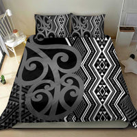 Maori Taniko Patterns Bedding Set Black Patiki Motifs Mix Whakairo Ngaru
