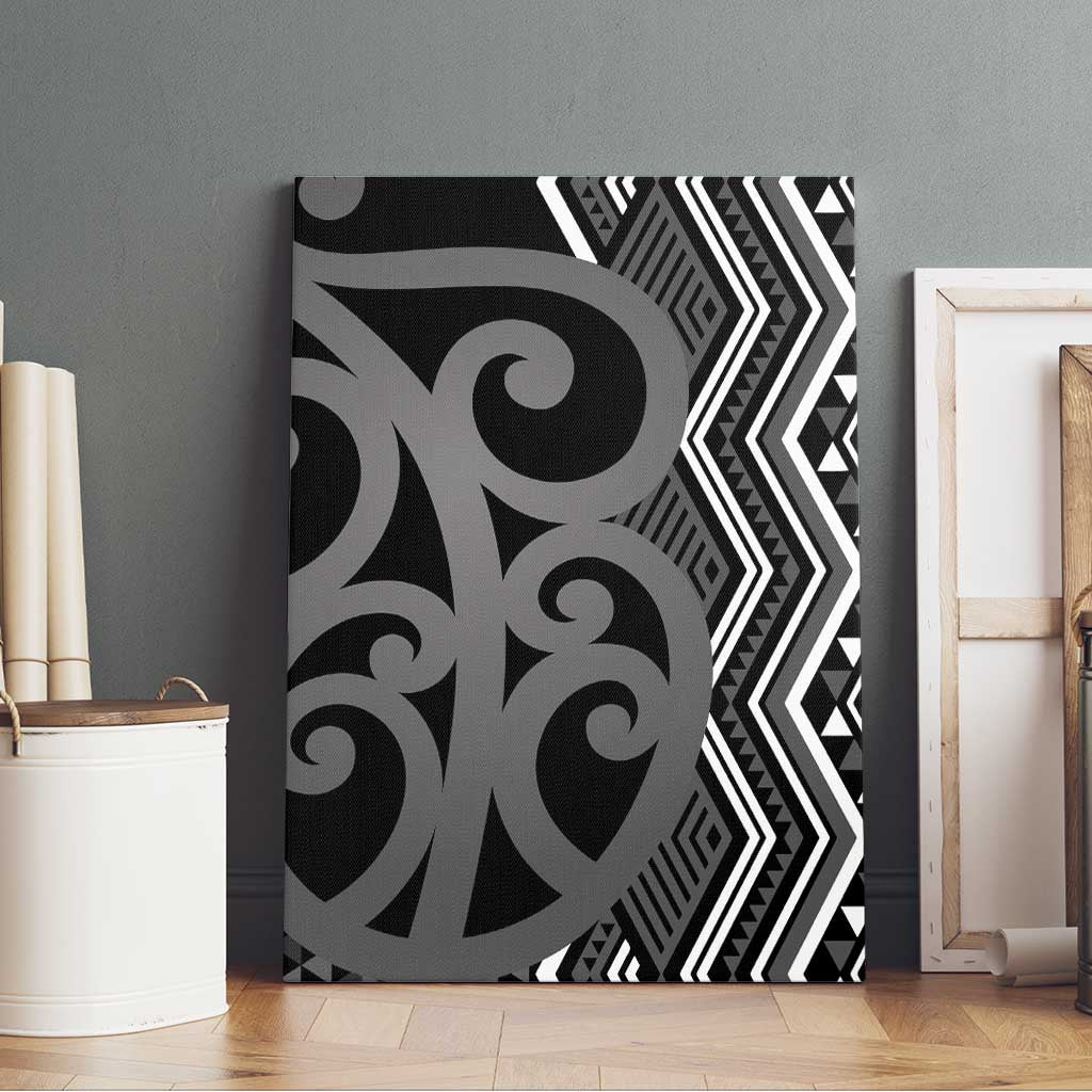 Maori Taniko Patterns Canvas Wall Art Black Patiki Motifs Mix Whakairo Ngaru LT7 - Polynesian Pride