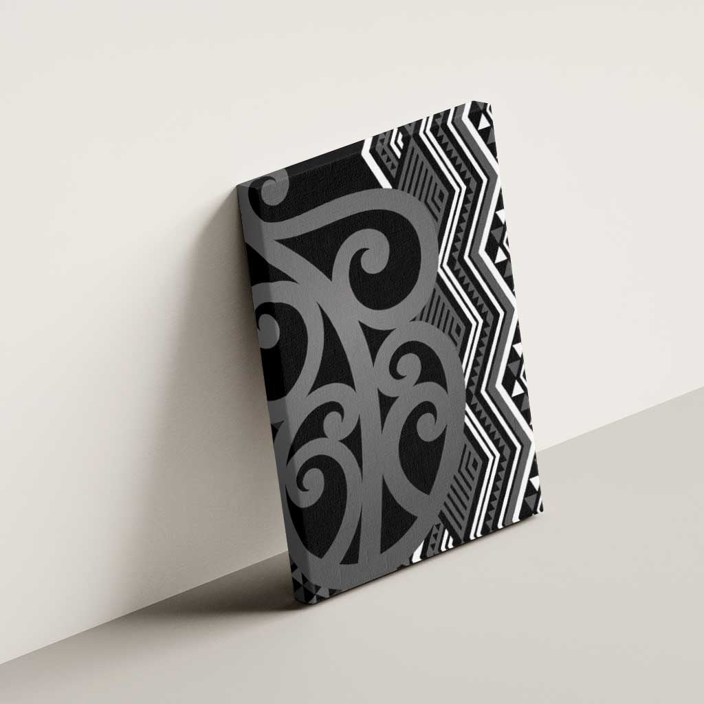 Maori Taniko Patterns Canvas Wall Art Black Patiki Motifs Mix Whakairo Ngaru LT7 - Polynesian Pride