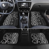 Maori Taniko Patterns Car Mats Black Patiki Motifs Mix Whakairo Ngaru LT7 Set 4pcs Black - Polynesian Pride