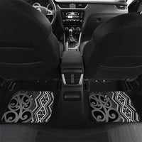 Maori Taniko Patterns Car Mats Black Patiki Motifs Mix Whakairo Ngaru LT7 Set 2pcs - Back Black - Polynesian Pride