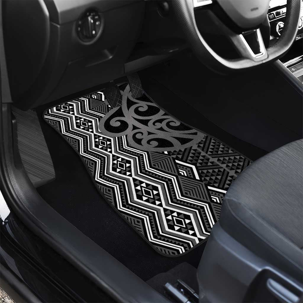 Maori Taniko Patterns Car Mats Black Patiki Motifs Mix Whakairo Ngaru LT7 - Polynesian Pride