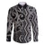 Maori Taniko Patterns Family Matching Off The Shoulder Long Sleeve Dress and Hawaiian Shirt Black Patiki Motifs Mix Whakairo Ngaru