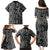 Maori Taniko Patterns Family Matching Puletasi and Hawaiian Shirt Black Patiki Motifs Mix Whakairo Ngaru