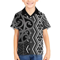 Maori Taniko Patterns Hawaiian Shirt Black Patiki Motifs Mix Whakairo Ngaru LT7 - Polynesian Pride