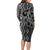 Maori Taniko Patterns Long Sleeve Bodycon Dress Black Patiki Motifs Mix Whakairo Ngaru