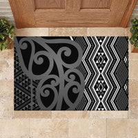 Maori Taniko Patterns Rubber Doormat Black Patiki Motifs Mix Whakairo Ngaru