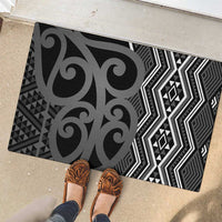 Maori Taniko Patterns Rubber Doormat Black Patiki Motifs Mix Whakairo Ngaru