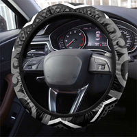 Maori Taniko Patterns Steering Wheel Cover Black Patiki Motifs Mix Whakairo Ngaru LT7 - Polynesian Pride