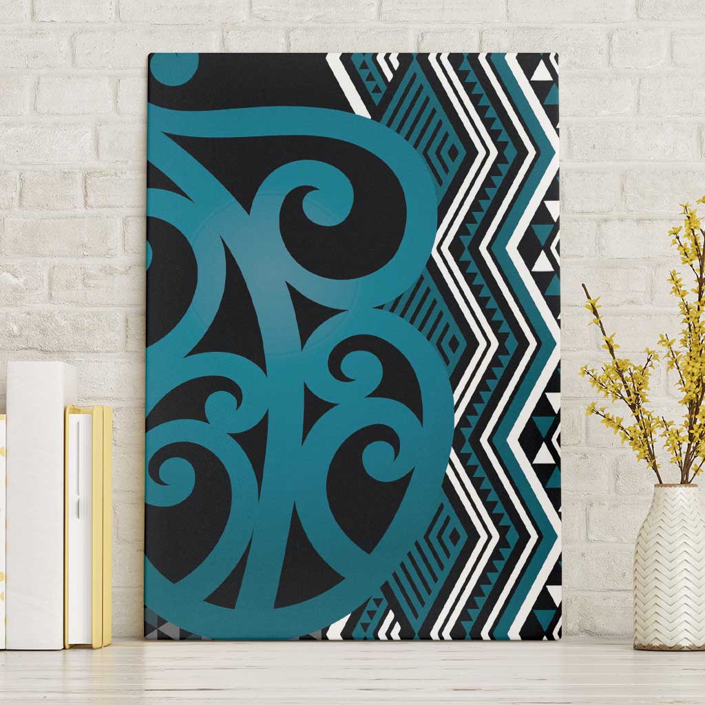 Maori Taniko Patterns Canvas Wall Art Azure Patiki Motifs Mix Whakairo Ngaru