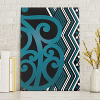 Maori Taniko Patterns Canvas Wall Art Azure Patiki Motifs Mix Whakairo Ngaru LT7 Without Frame Azure - Polynesian Pride