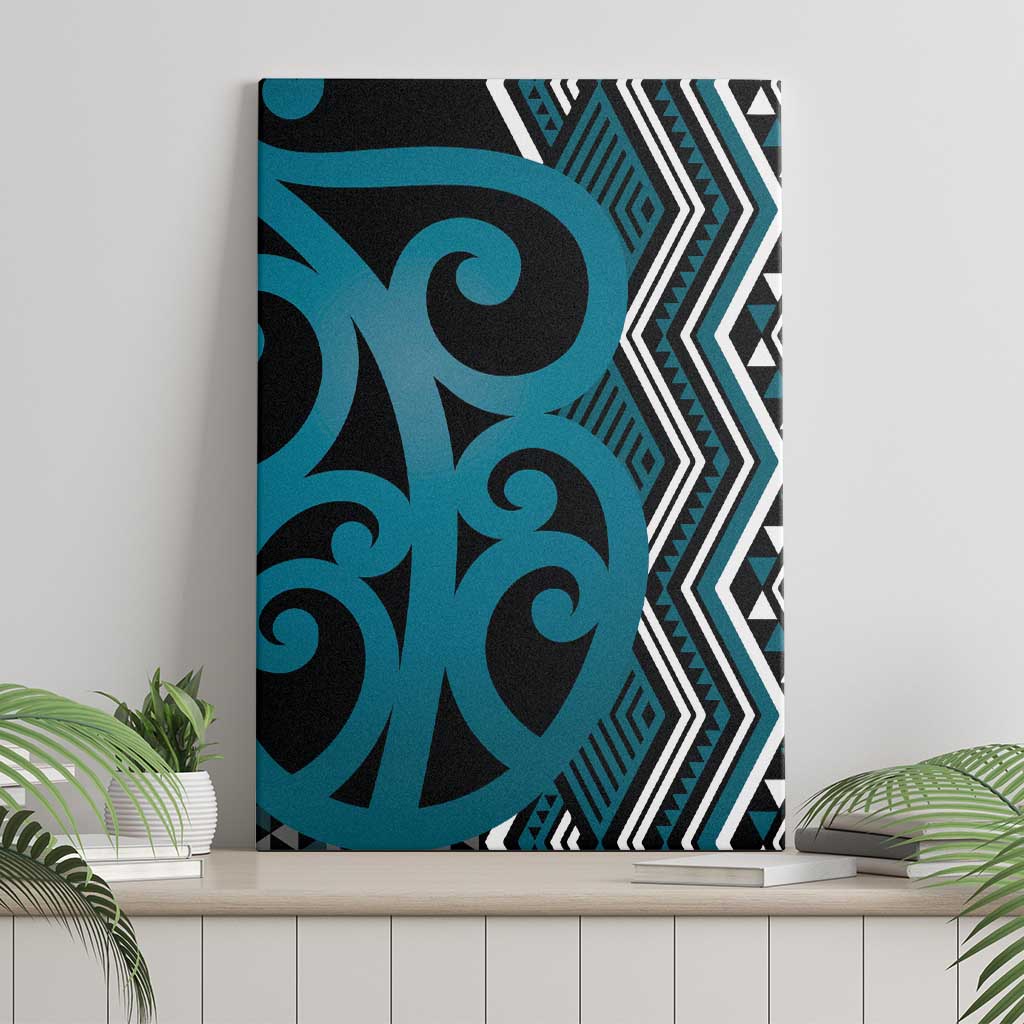 Maori Taniko Patterns Canvas Wall Art Azure Patiki Motifs Mix Whakairo Ngaru LT7 - Polynesian Pride