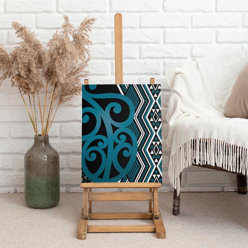 Maori Taniko Patterns Canvas Wall Art Azure Patiki Motifs Mix Whakairo Ngaru LT7 - Polynesian Pride