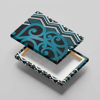 Maori Taniko Patterns Canvas Wall Art Azure Patiki Motifs Mix Whakairo Ngaru LT7 - Polynesian Pride