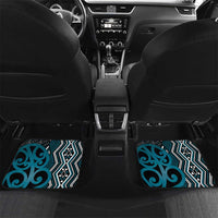 Maori Taniko Patterns Car Mats Azure Patiki Motifs Mix Whakairo Ngaru LT7 Set 2pcs - Back Azure - Polynesian Pride