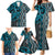 Maori Taniko Patterns Family Matching Mermaid Dress and Hawaiian Shirt Azure Patiki Motifs Mix Whakairo Ngaru