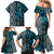 Maori Taniko Patterns Family Matching Mermaid Dress and Hawaiian Shirt Azure Patiki Motifs Mix Whakairo Ngaru