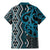 Maori Taniko Patterns Family Matching Mermaid Dress and Hawaiian Shirt Azure Patiki Motifs Mix Whakairo Ngaru