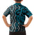 Maori Taniko Patterns Family Matching Off Shoulder Maxi Dress and Hawaiian Shirt Azure Patiki Motifs Mix Whakairo Ngaru